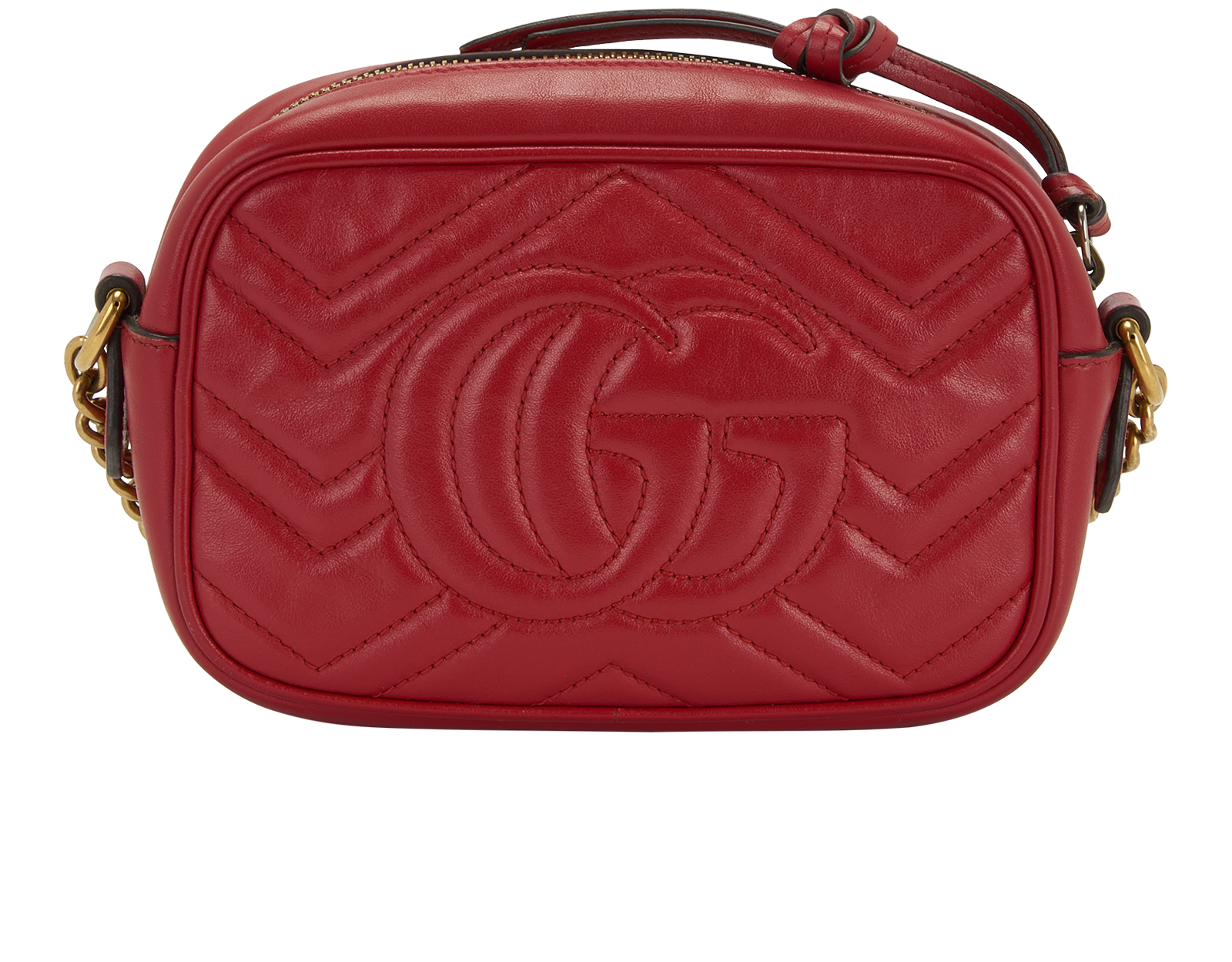 GG Marmont Mini Crossbody Bag, &pound;450, Handbags, Red, Leather, Back view